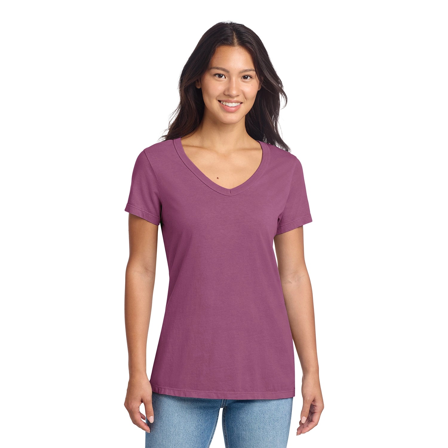 Port & Co Decorated Women's Beach Wash GarmentDyed VNeck Tee