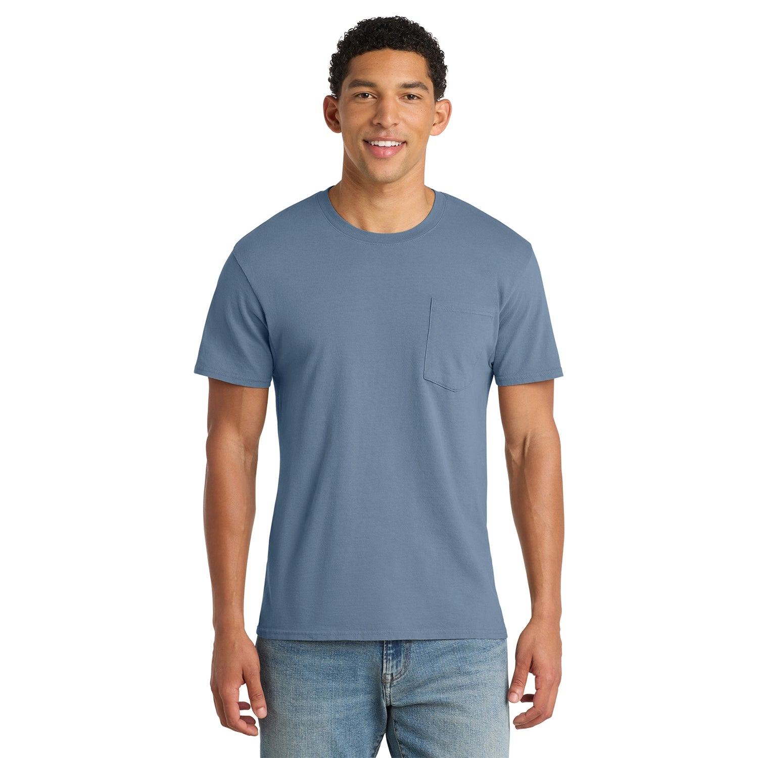 Port & Co Decorated Beach Wash GarmentDyed Pocket Tee