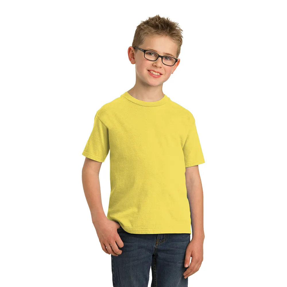 Port & Company Youth Beach Wash Garment-Dye Tee Decorated - Popcorn Yellow (PMS 2001C)