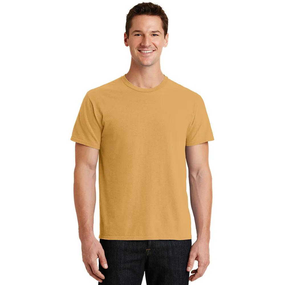 Port & Company Beach Wash Garment-Dyed Tee Decorated - Dijon Yellow