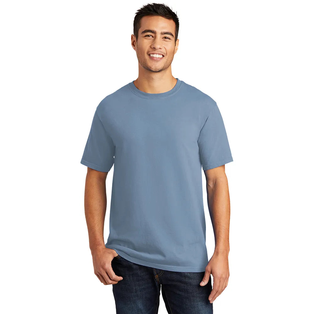 Port & Company Beach Wash Garment-Dyed Tee Decorated - Faded Denim Blue
