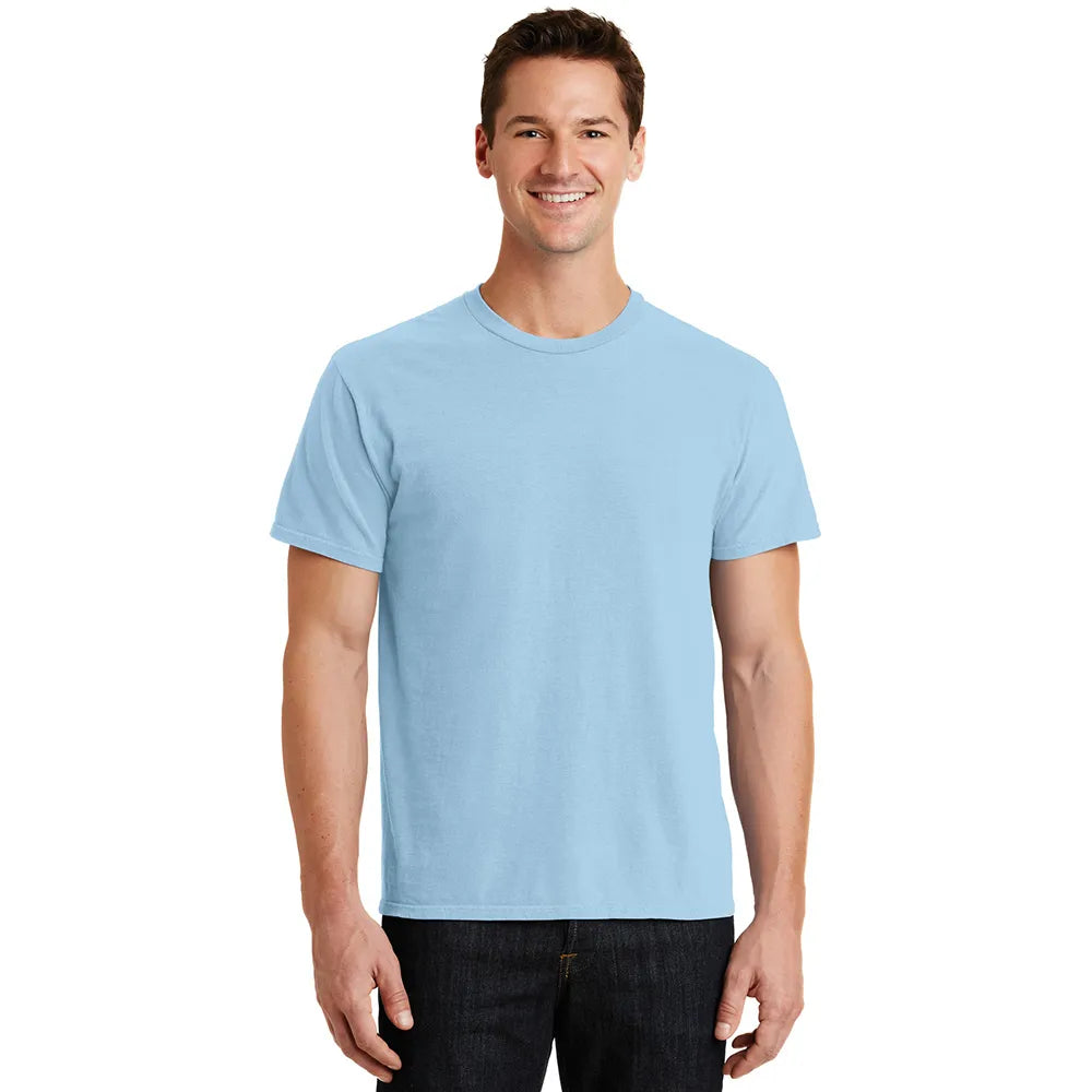 Port & Company Beach Wash Garment-Dyed Tee Decorated - Glacier Blue
