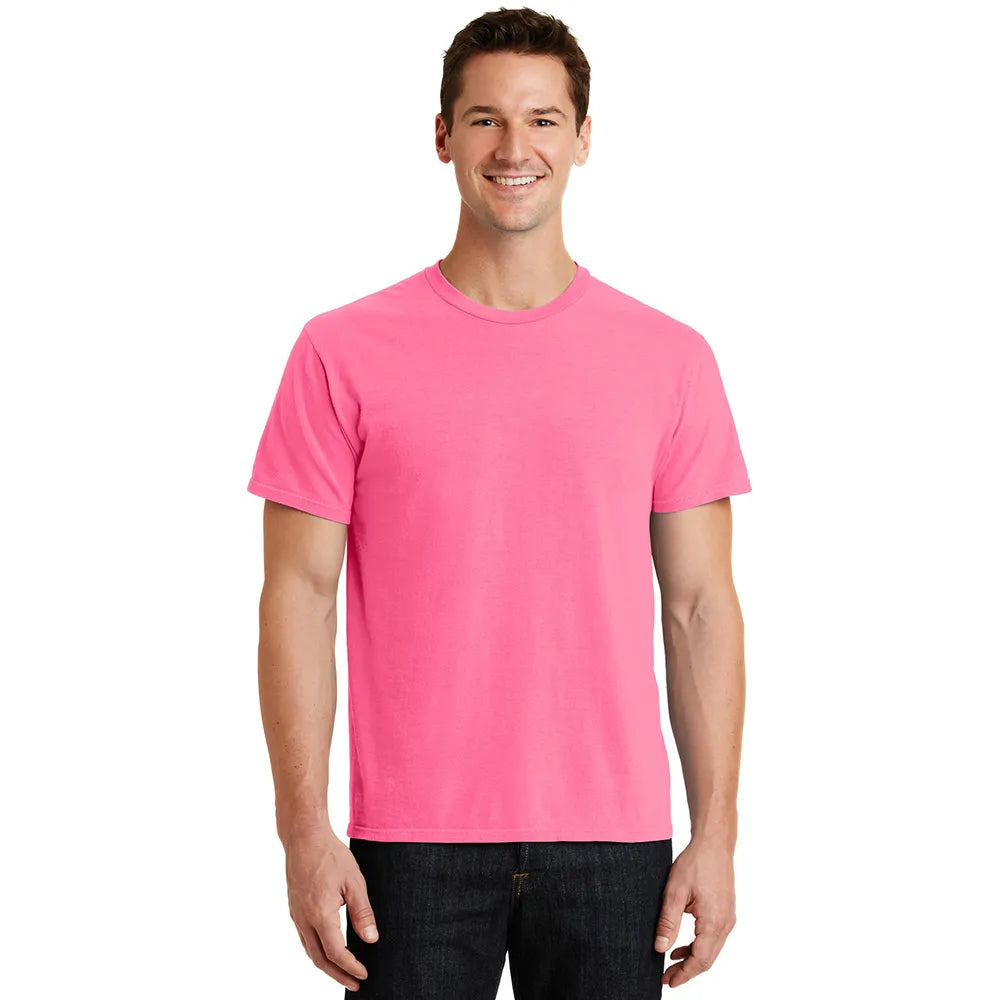 Port & Company Beach Wash Garment-Dyed Tee Decorated - Neon Pink