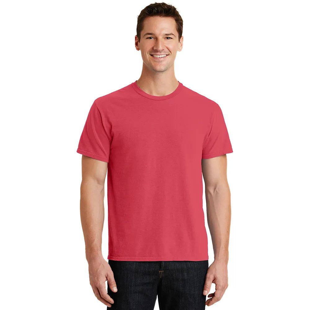 Port & Company Beach Wash Garment-Dyed Tee Decorated - Poppy Pink