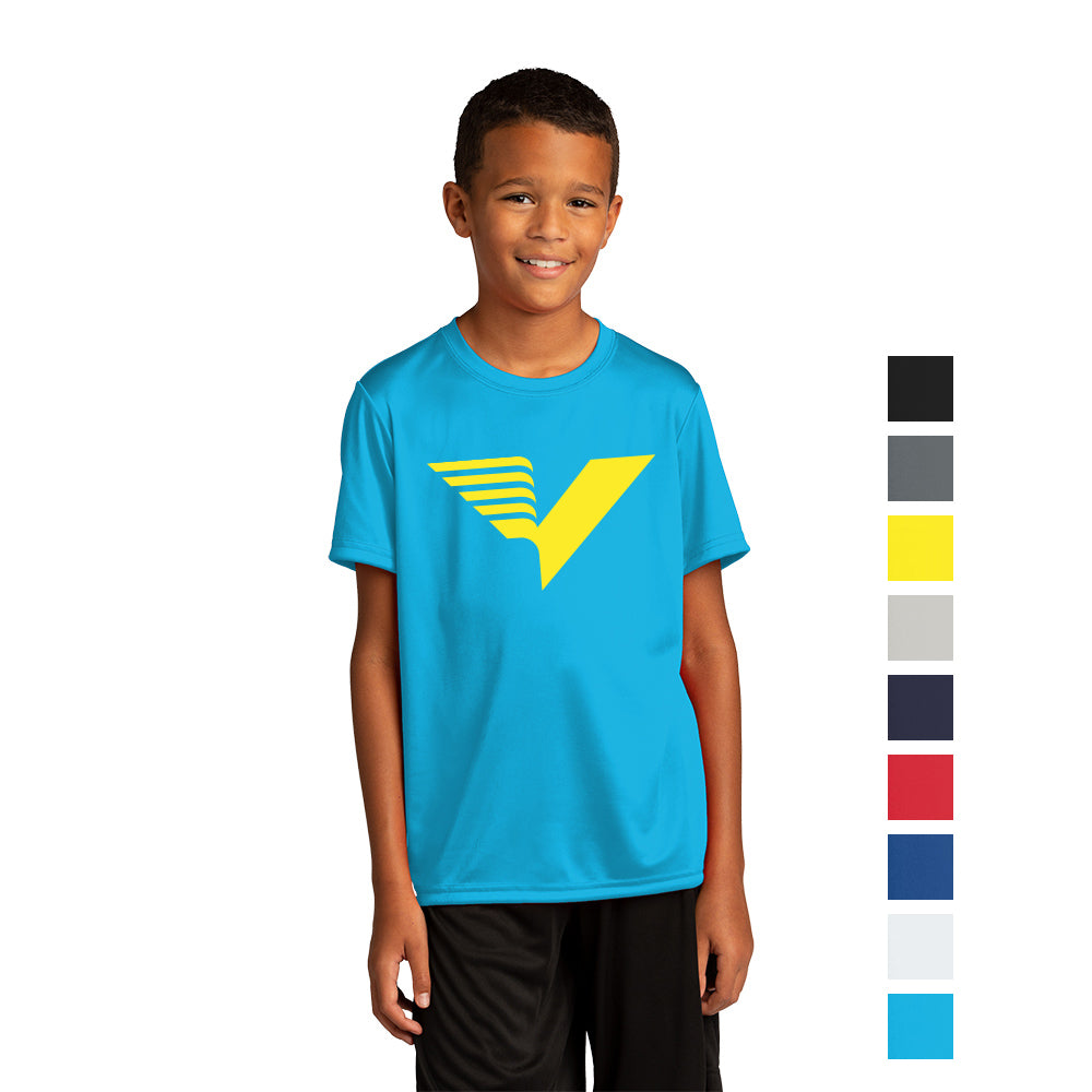 Sport-Tek Youth PosiCharge Re-Compete Tee Decorated - Atomic Blue (PMS 2203C)