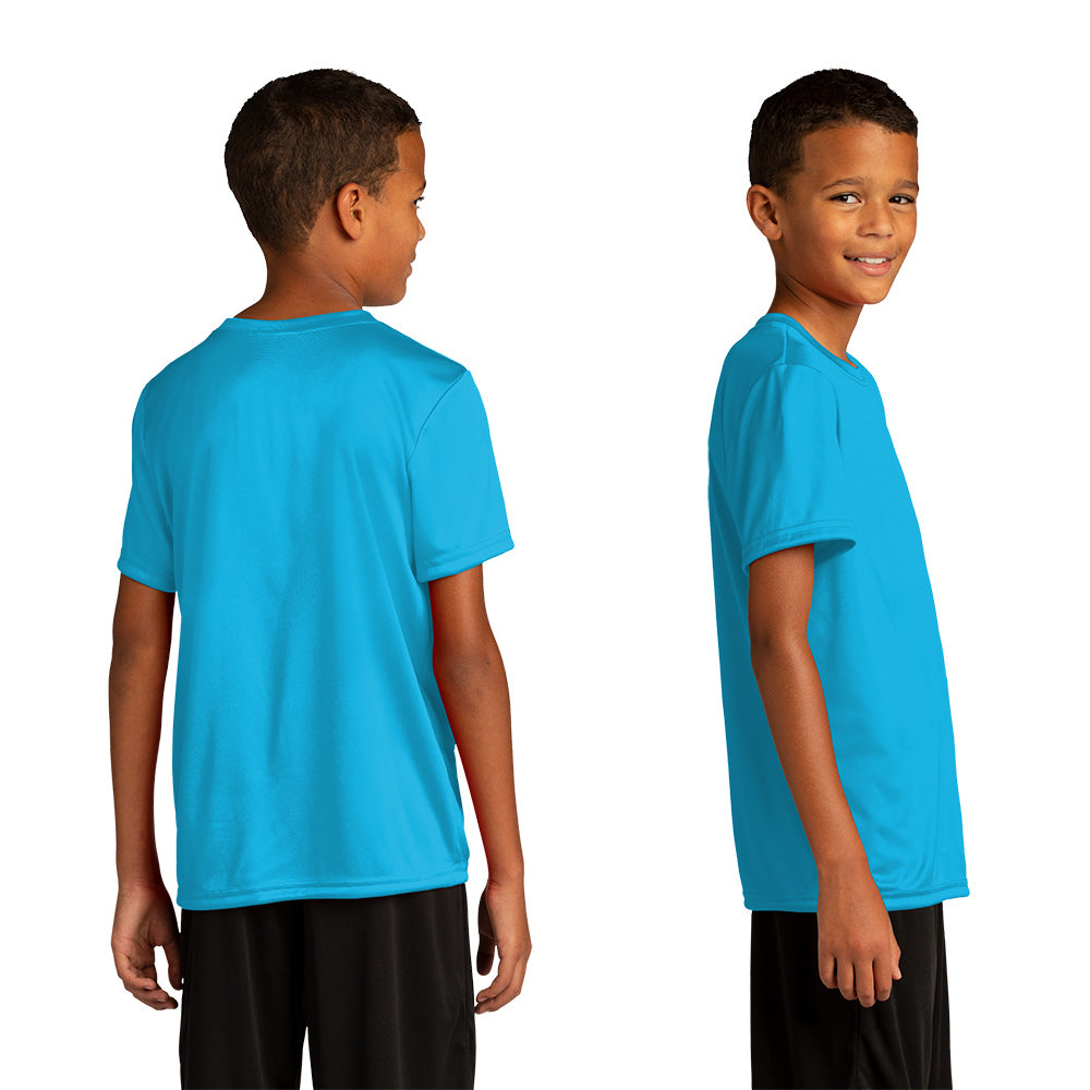 Sport-Tek Youth PosiCharge Re-Compete Tee Decorated - Black (PMS BLACK C)