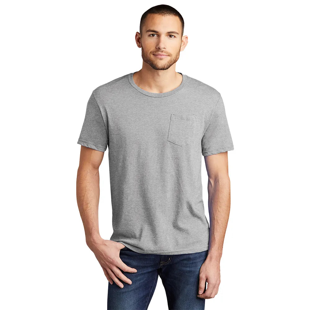 District Very Important Tee with Pocket Decorated - Light Heather Grey (PMS COOL GRAY 5C)