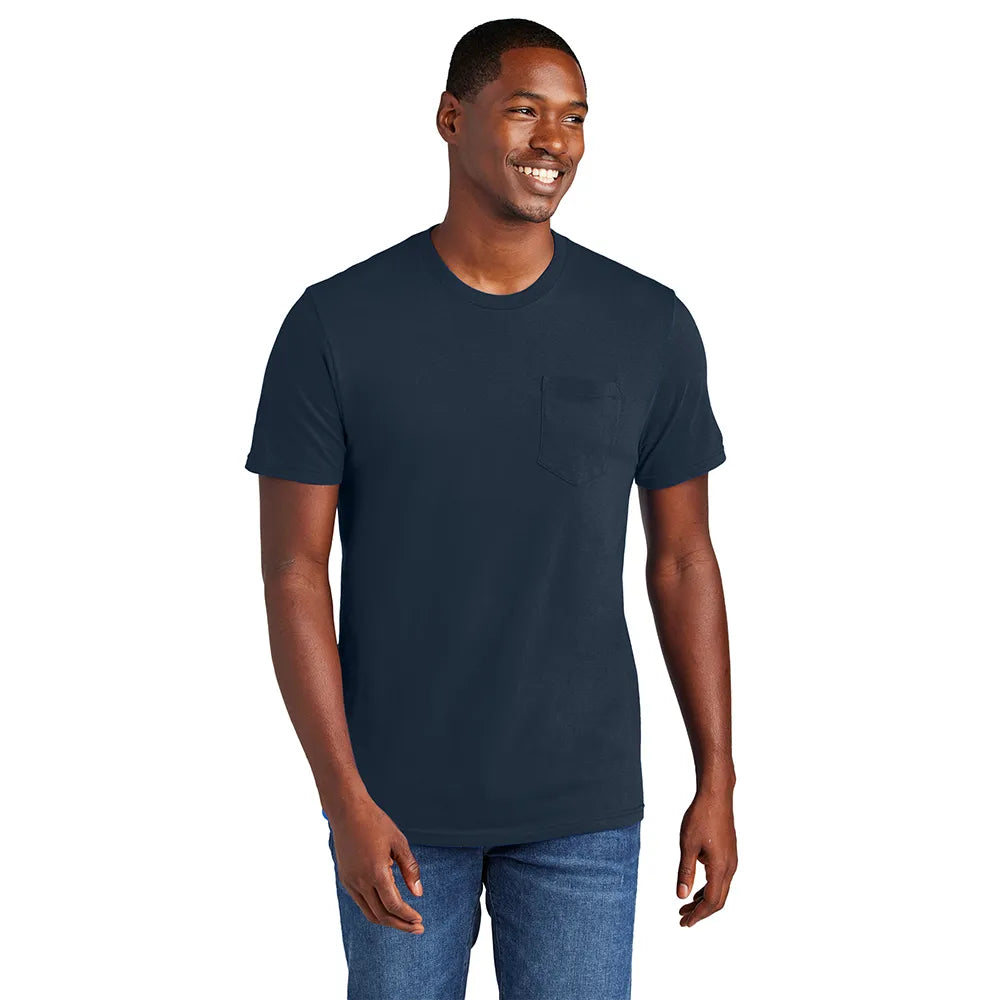 District Very Important Tee with Pocket Decorated - New Navy Blue (PMS 533C)