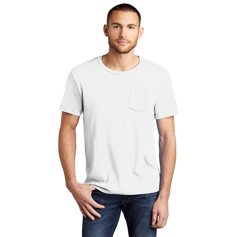 District Very Important Tee with Pocket Decorated - White