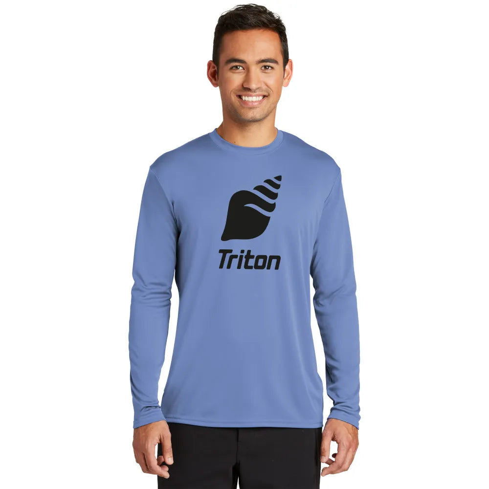 Port & Company Long Sleeve Performance Tee Decorated - Carolina Blue (PMS 7682C)