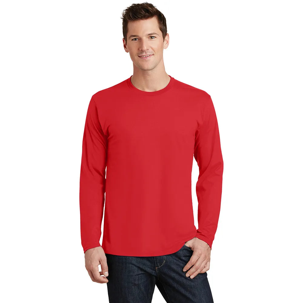 Port & Company Long Sleeve Fan Favorite Tee Decorated - Bright Red