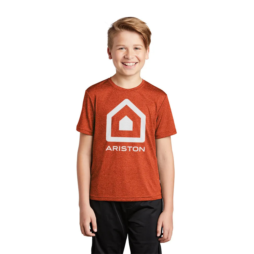 Sport-Tek Sport-Tek Youth Heather Contender Tee - Deep Orange Heather (PMS 1665C)