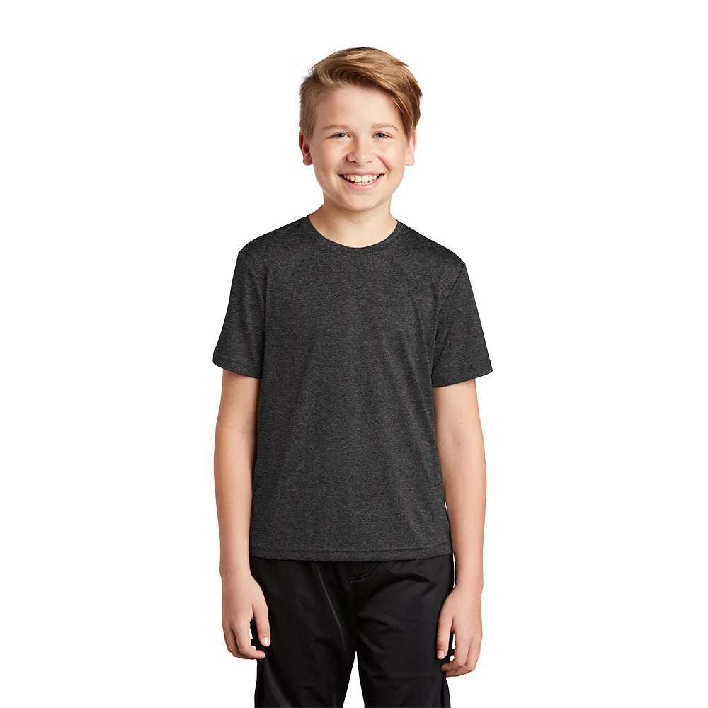 Sport-Tek Sport-Tek Youth Heather Contender Tee - Graphite Grey Heather (PMS COOL GRAY 11C)