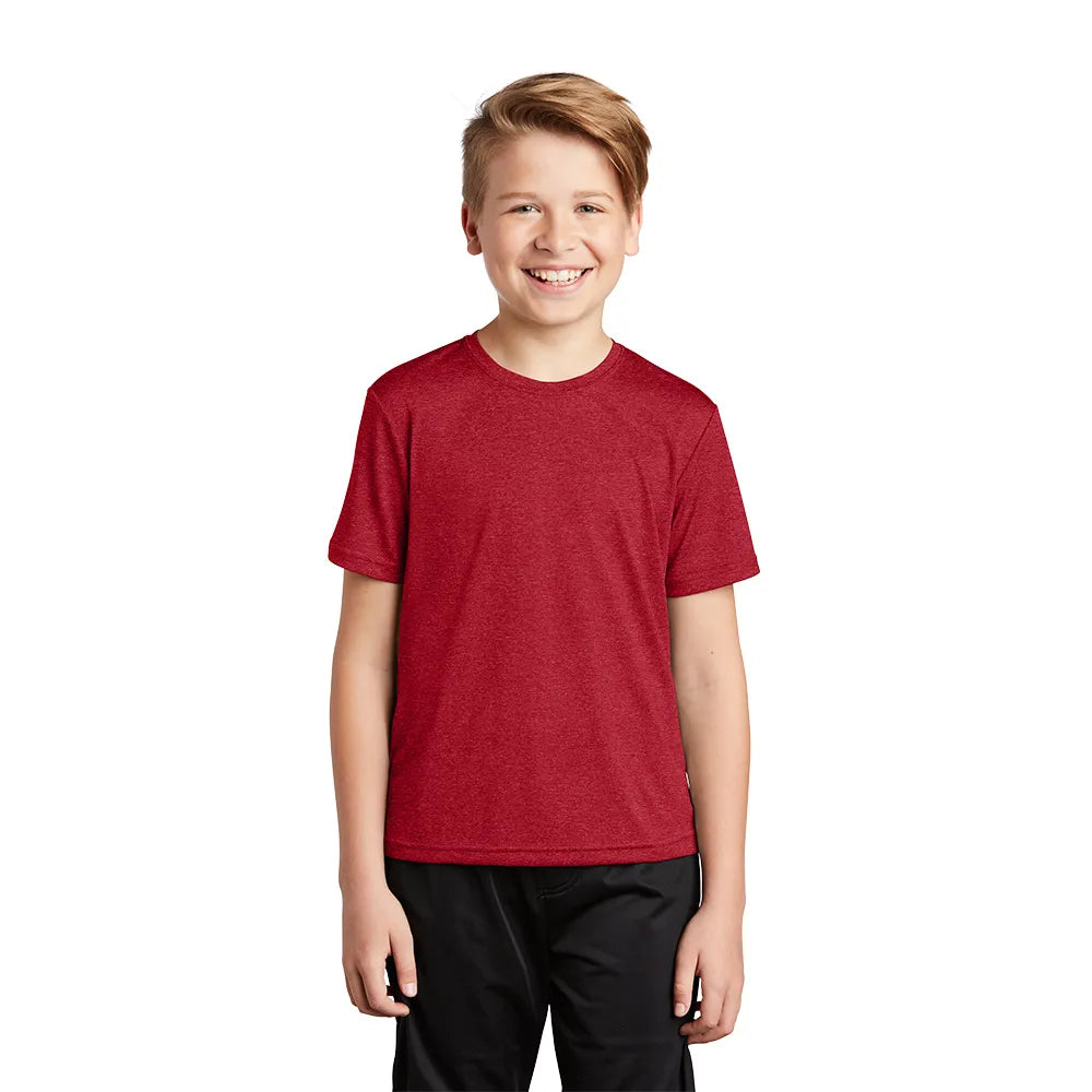 Sport-Tek Sport-Tek Youth Heather Contender Tee - Scarlet Red Heather (PMS 200C)