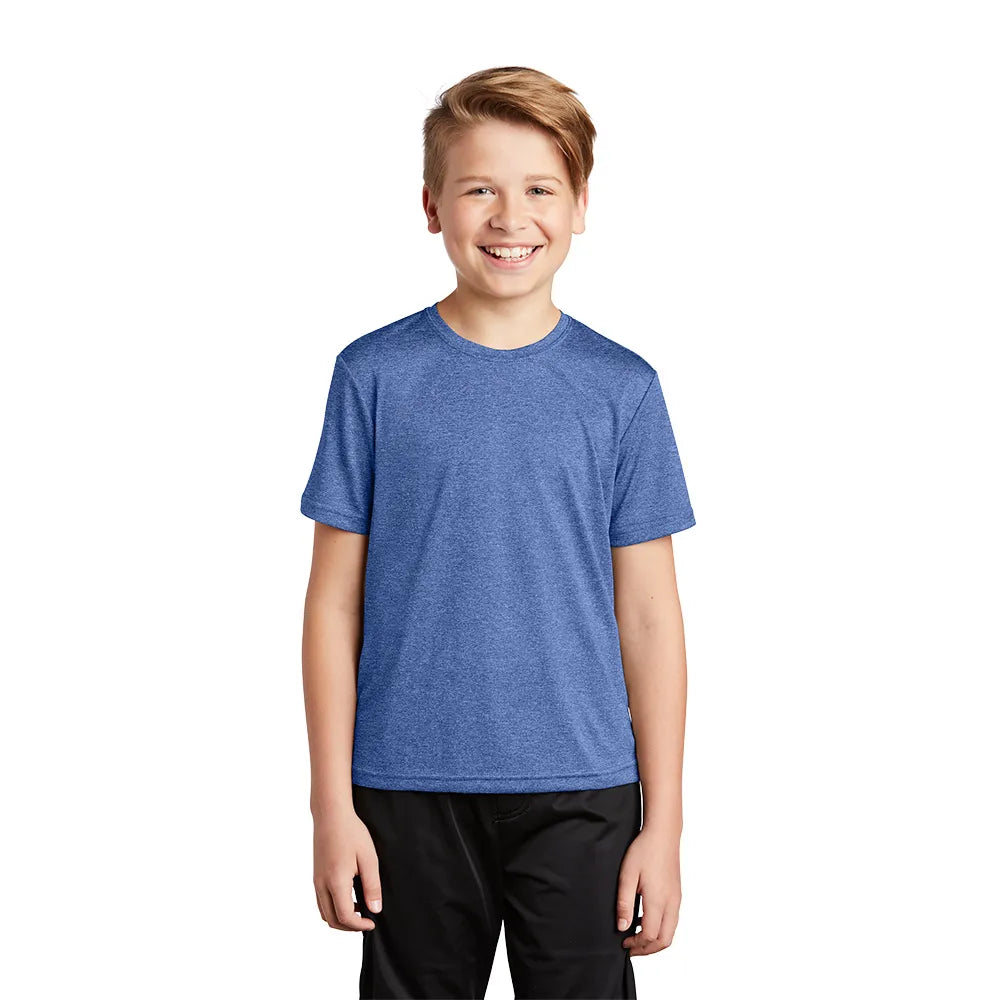 Sport-Tek Sport-Tek Youth Heather Contender Tee - True Navy Blue Heather (PMS 533C)