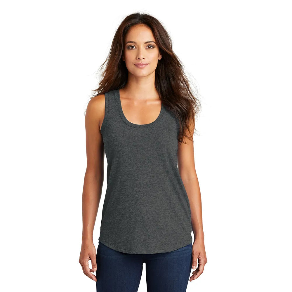District Women’s Perfect Tri Racerback Tank Decorated - Black Frost