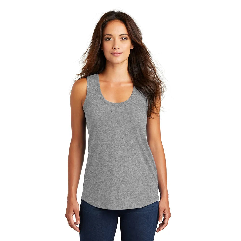 District Women’s Perfect Tri Racerback Tank Decorated - Grey Frost