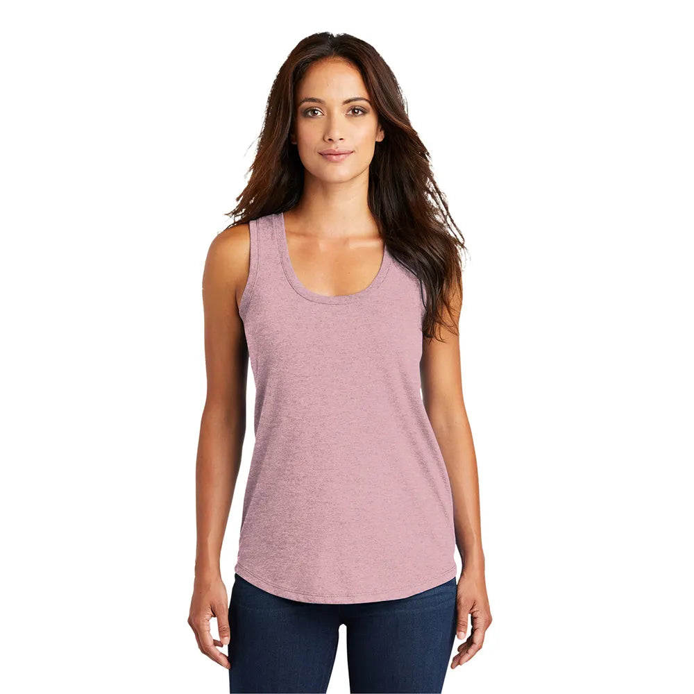 District Women’s Perfect Tri Racerback Tank Decorated - Heathered Lavender Purple