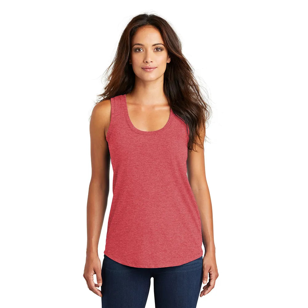 District Women’s Perfect Tri Racerback Tank Decorated - Red Frost