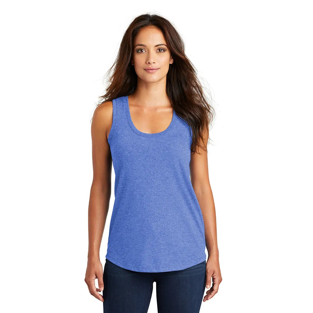 District Women’s Perfect Tri Racerback Tank Decorated - Royal Blue Frost