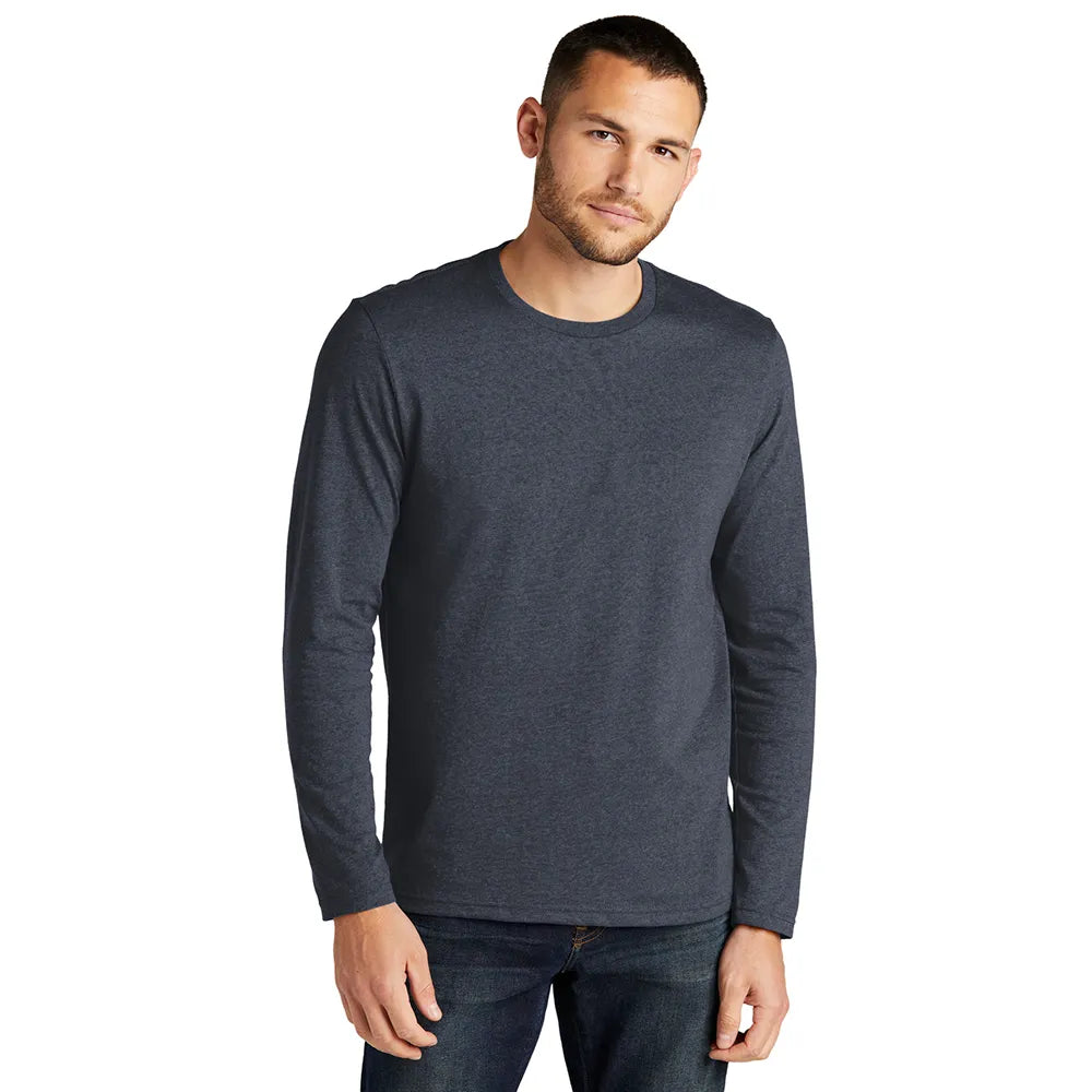 District Re-Tee Long Sleeve Decorated - Heathered Navy Blue