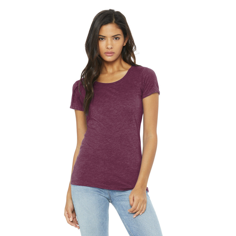 BELLA+CANVAS Women’s Triblend Short Sleeve Tee Decorated - Maroon Red Triblend