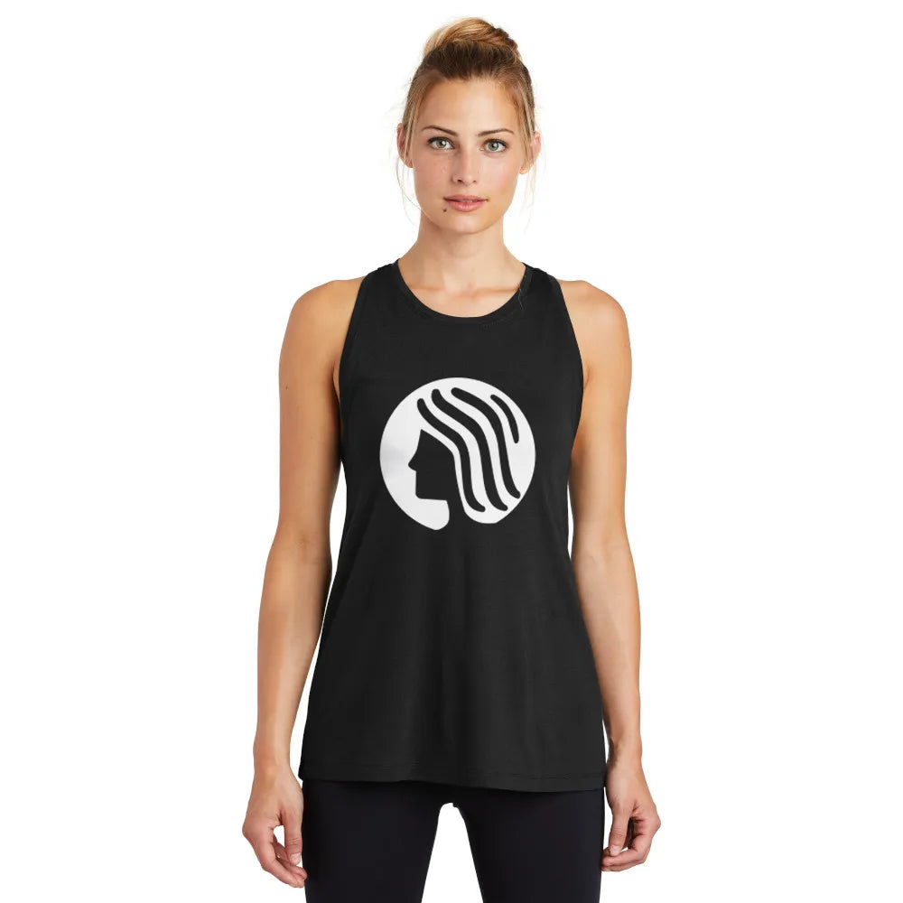 Sport-Tek Women's PosiCharge Tri-Blend Wicking Tank Decorated - Black Triad Solid