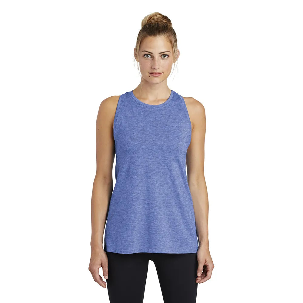 Sport-Tek Women's PosiCharge Tri-Blend Wicking Tank Decorated - True Royal Blue Heather