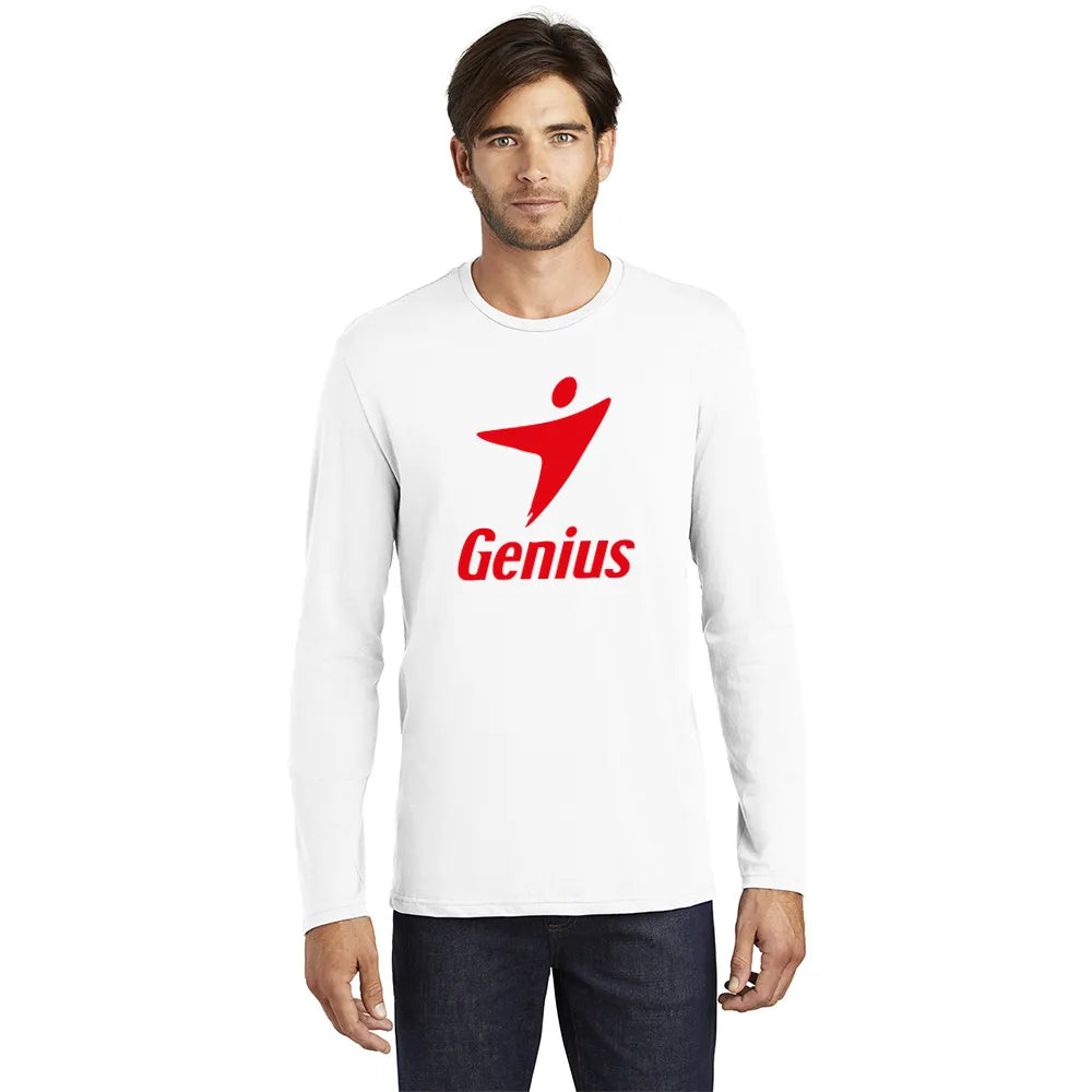 District Perfect Weight Long Sleeve Tee Decorated - Bright White