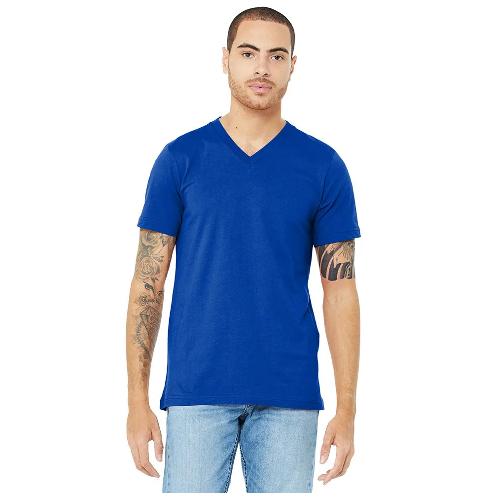 BELLA+CANVAS Unisex Jersey Short Sleeve V-Neck Tee Decorated - True Royal Blue