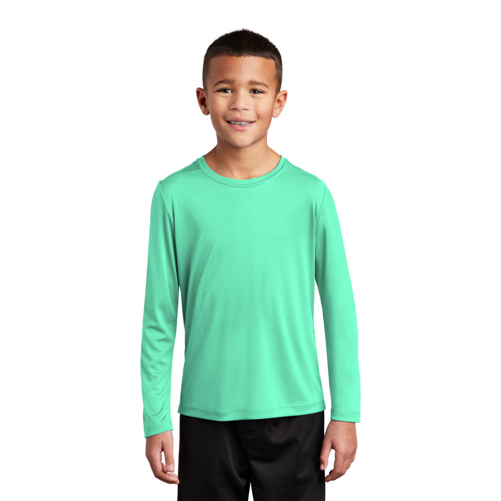 Sport-Tek Sport-Tek Youth Posi-UV Pro Long Sleeve Tee - Dark Smoke Grey (PMS 425C)