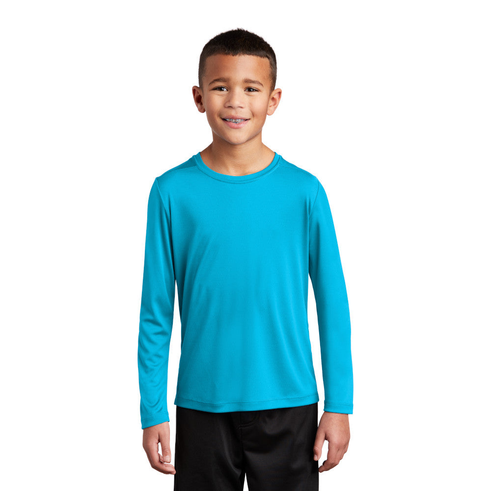 Sport-Tek Sport-Tek Youth Posi-UV Pro Long Sleeve Tee - Soft Coral Orange (PMS 1625C)
