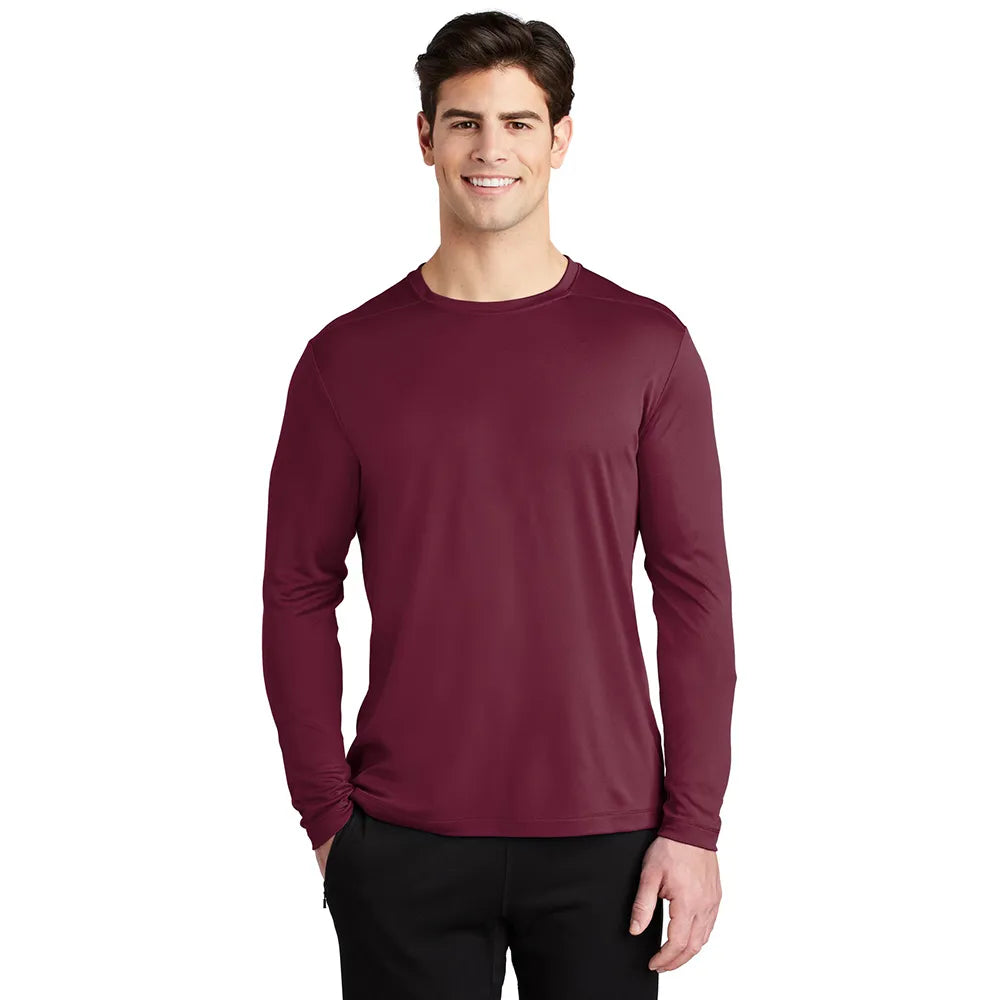 Sport-Tek Posi-UV Pro Long Sleeve Tee Decorated - Cardinal Red