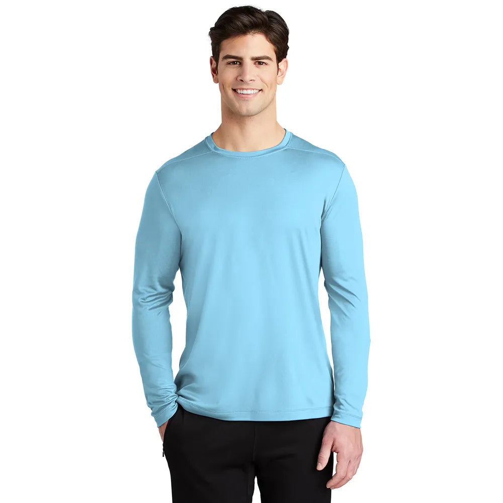Sport-Tek Posi-UV Pro Long Sleeve Tee Decorated - Light Blue
