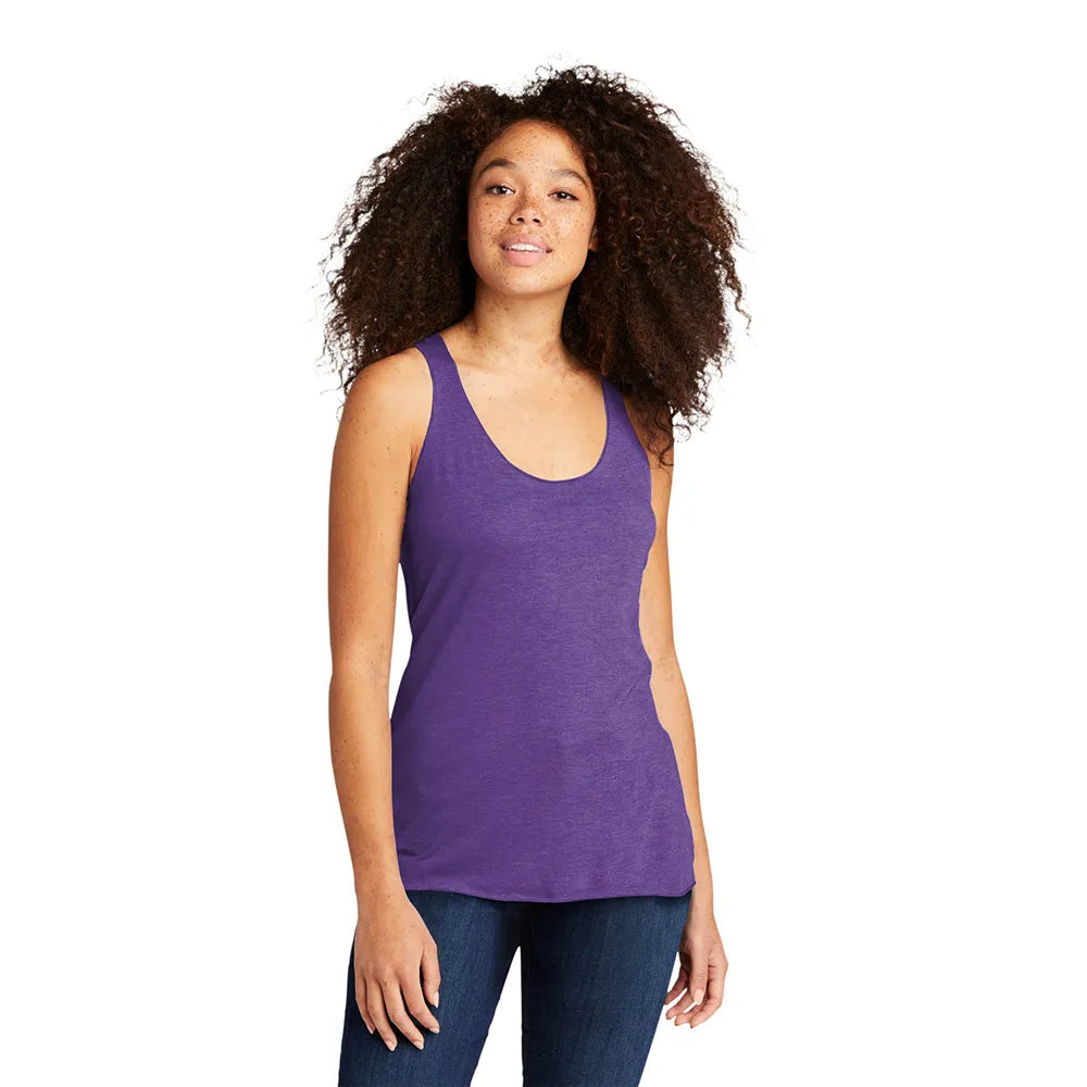 Next Level Women’s Tri-Blend Racerback Tank Decorated - Purple Rush