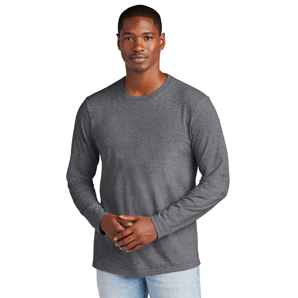 District Very Important Tee Long Sleeve Decorated - Heathered Charcoal Grey