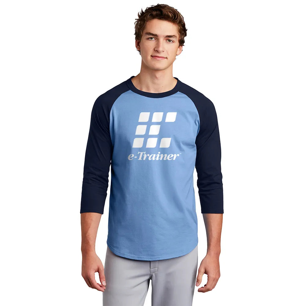 Sport-Tek Colorblock Raglan Jersey Decorated - Carolina Blue/Navy Blue