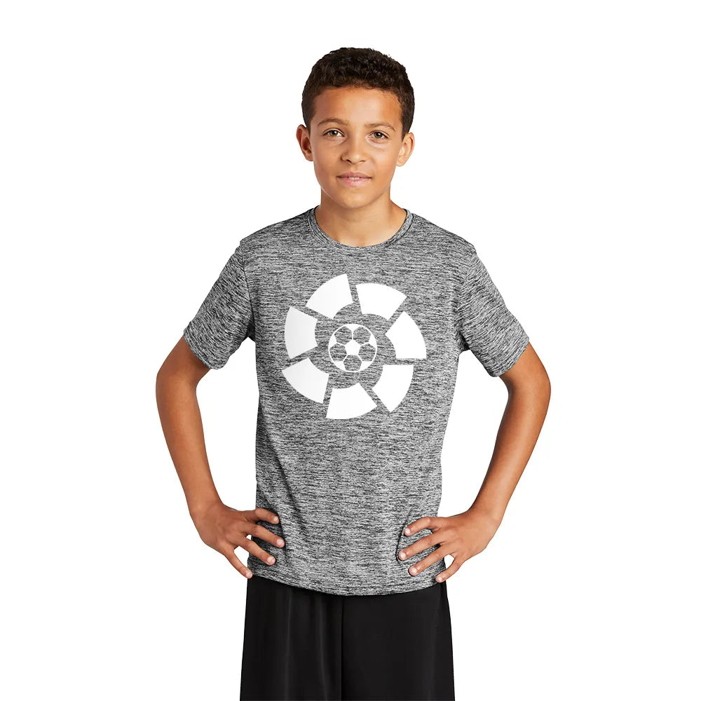 Sport-Tek Sport-Tek Youth PosiCharge Electric Heather Tee - Black Electric (PMS BLACK C)