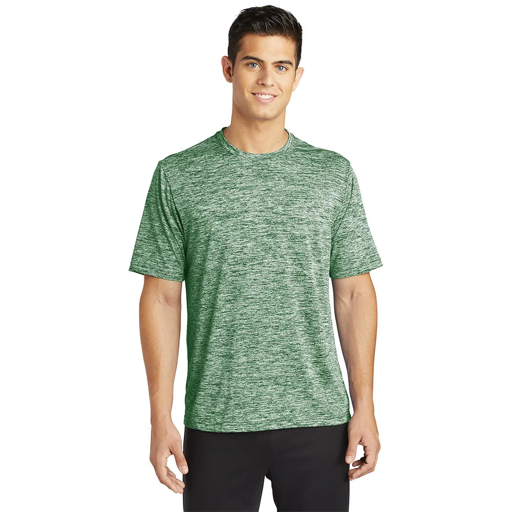 Sport-Tek PosiCharge Electric Heather Tee Decorated - Forest Green Electric