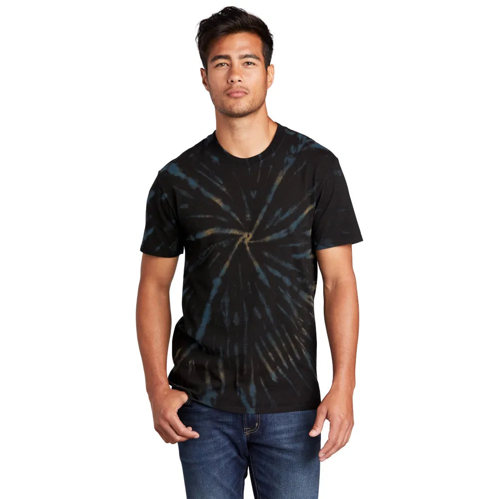 Port & Company Tie-Dye Tee Decorated - Black Galaxy Spiral