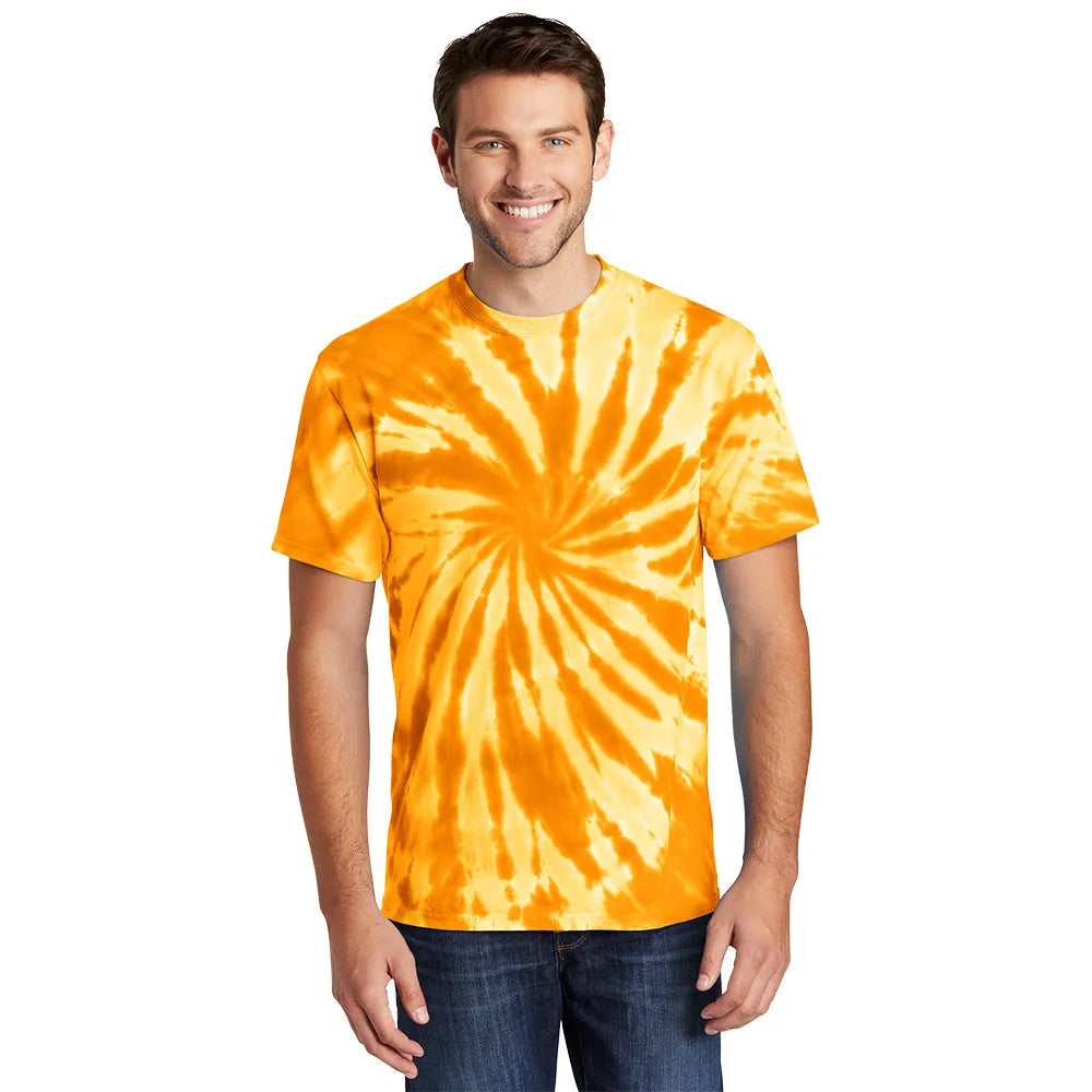Port & Company Tie-Dye Tee Decorated - Gold