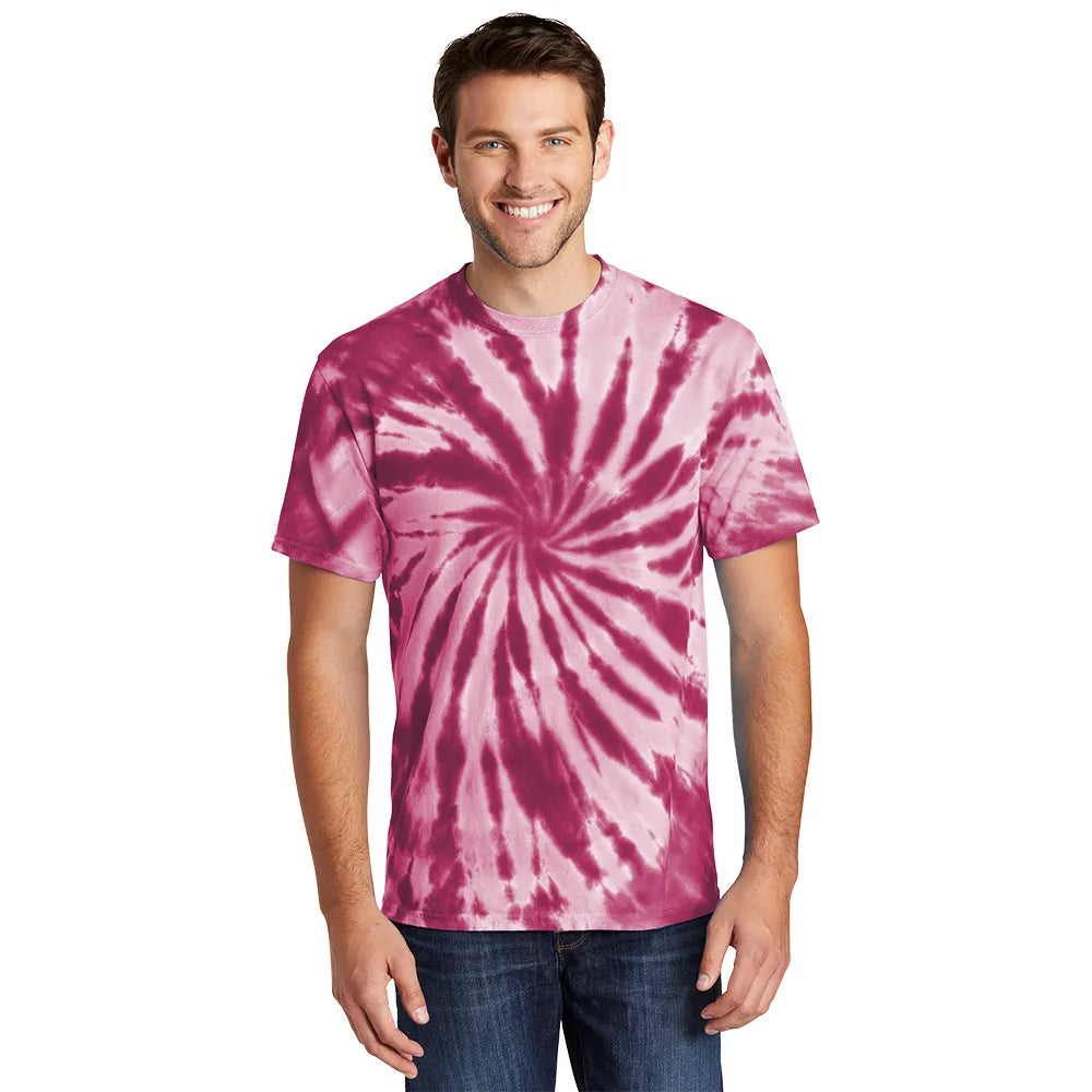 Port & Company Tie-Dye Tee Decorated - Maroon Red
