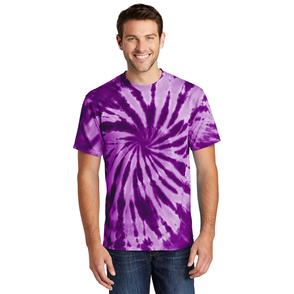 Port & Company Tie-Dye Tee Decorated - Purple