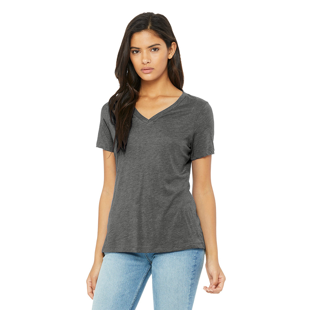 BELLA+CANVAS Women’s Relaxed Triblend V-Neck Tee Decorated