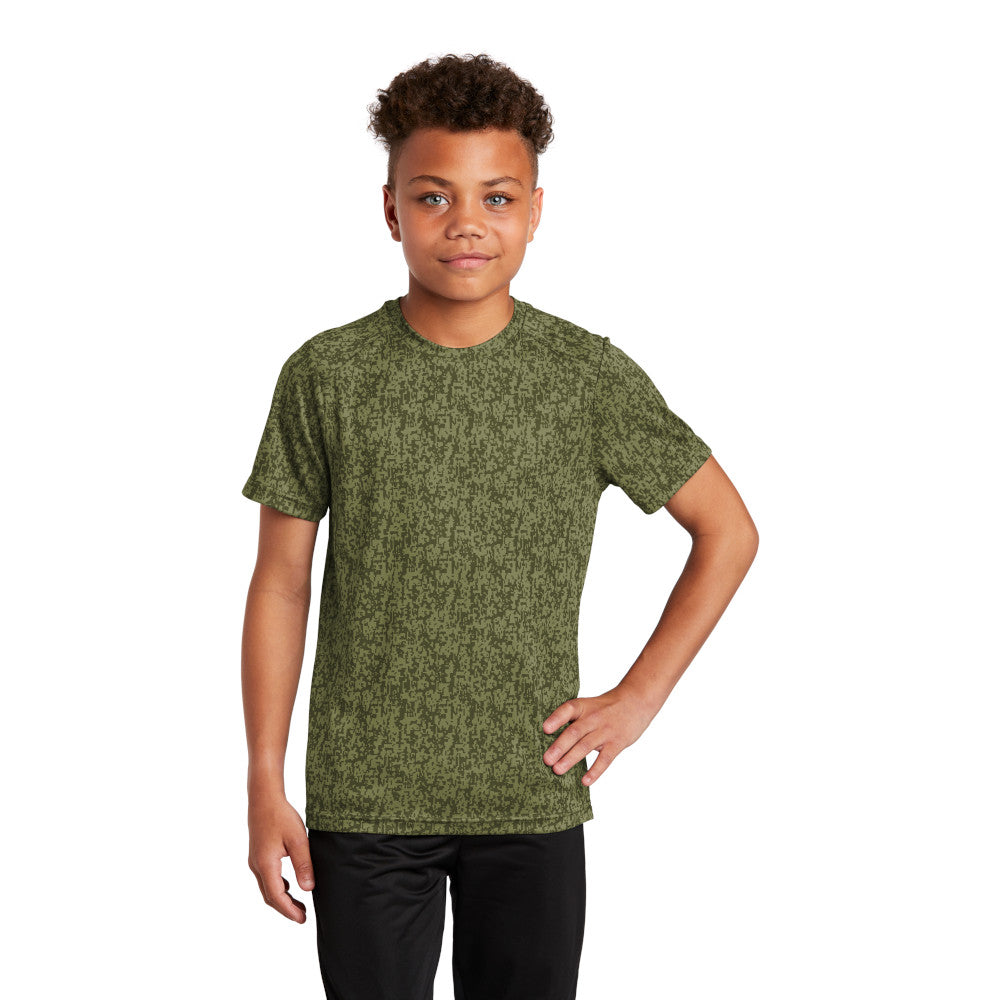 Sport-Tek Sport-Tek Youth Digi Camo Tee - True Navy Blue (PMS 533C)