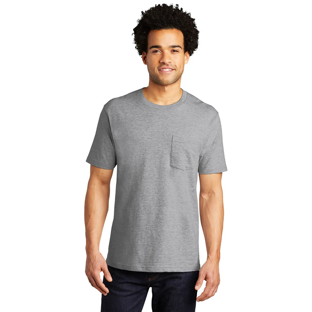 Port & Company Bouncer Pocket Tee Decorated - Athletic Heather Grey