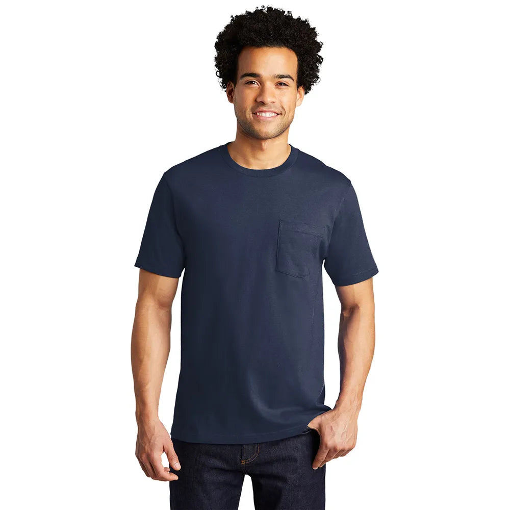 Port & Company Bouncer Pocket Tee Decorated - Navy Blue