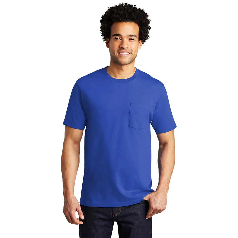 Port & Company Bouncer Pocket Tee Decorated - True Royal Blue