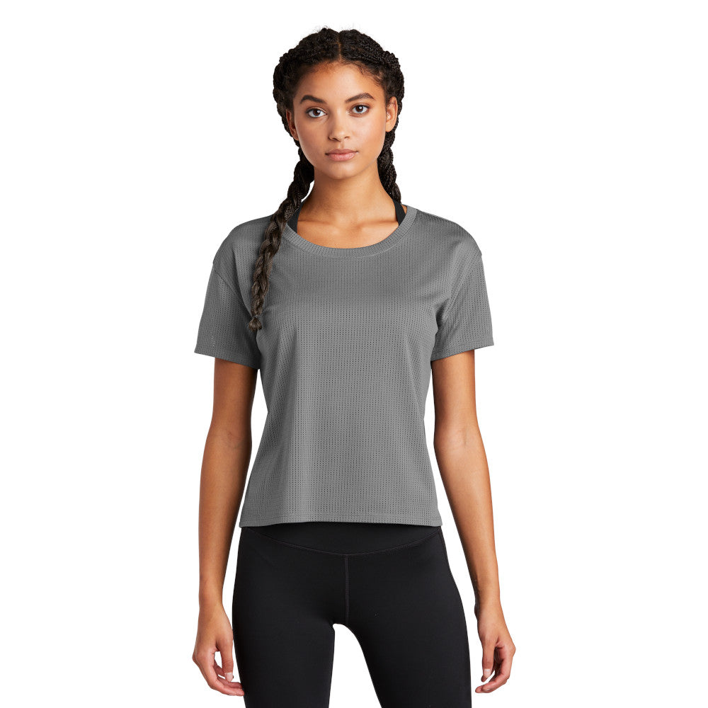 Sport-Tek Women's PosiCharge Draft Crop Tee Decorated - Dark Grey