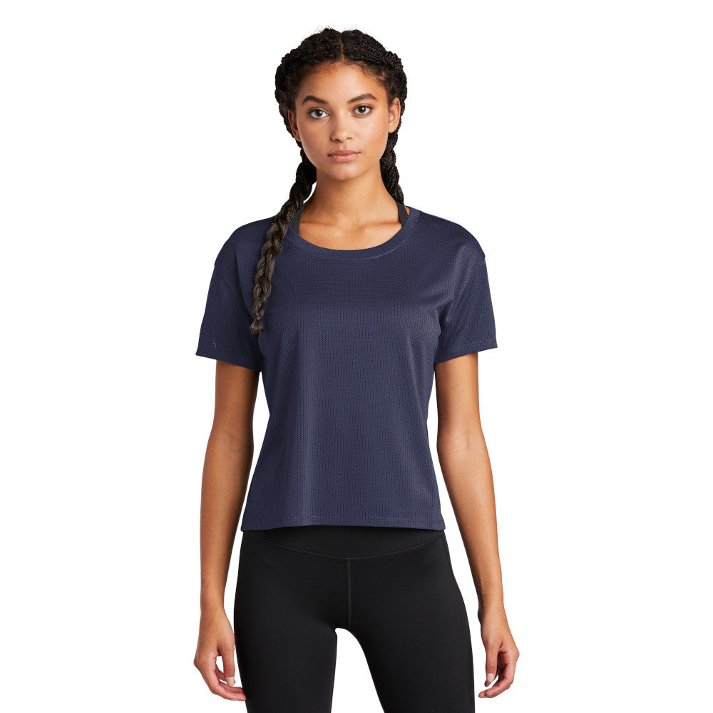 Sport-Tek Women's PosiCharge Draft Crop Tee Decorated - True Navy Blue
